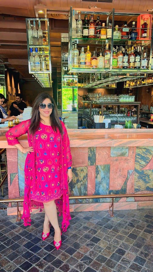 Hot Pink Georgette Set